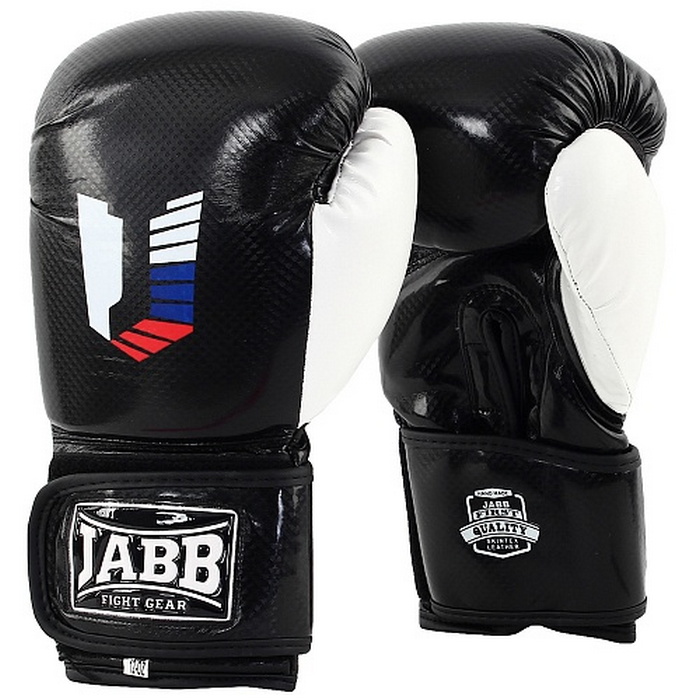 Боксерские перчатки Jabb JE-4078/US 48 черный/белый 12oz 700_700