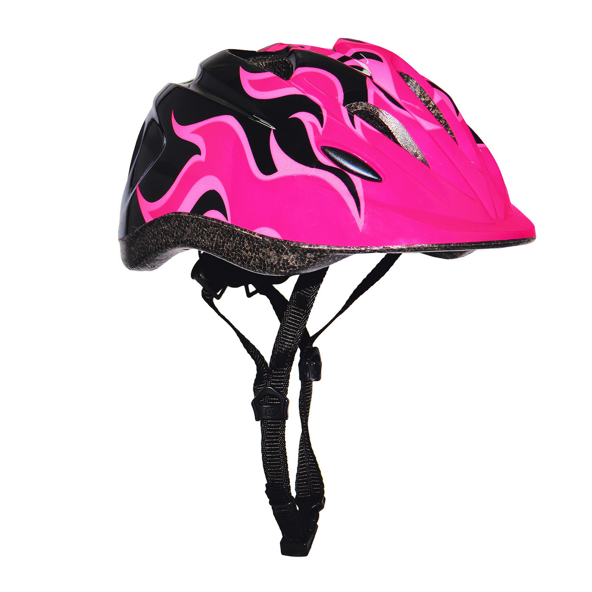 Шлем детский RGX с регулировкой размера 50-57 Flame черный\розовый 2000_2000