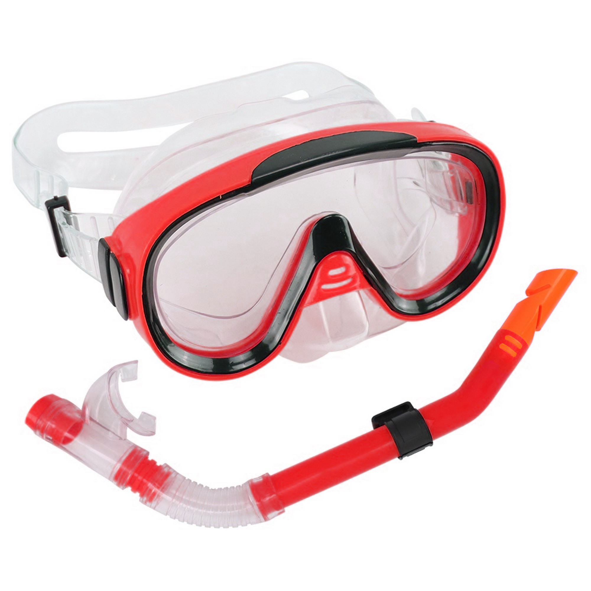 Набор для плавания Sportex юниорский, маска+трубка (ПВХ) E39246-2 красный 2000_2000