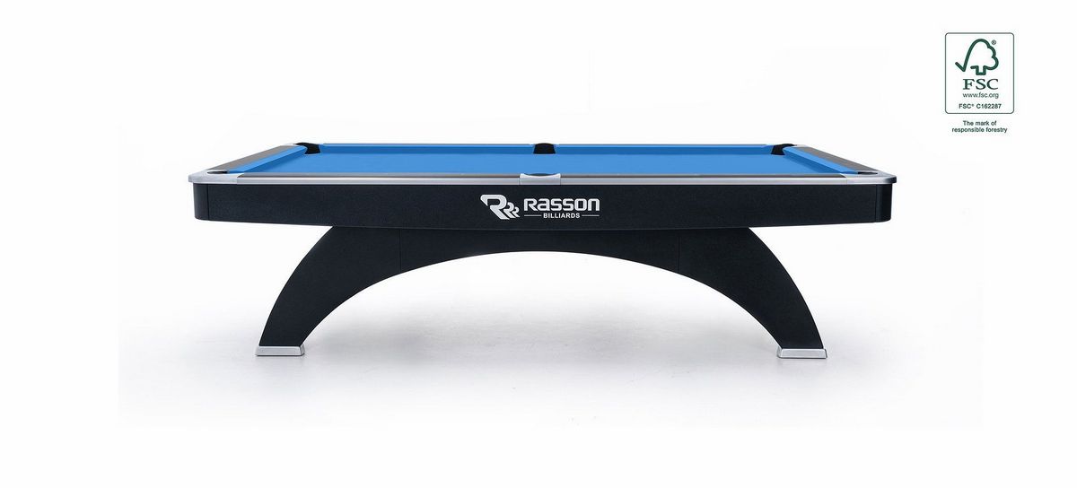 Стол/пул Rasson Billiard OX 8 ф (черный) с плитой 55.310.08.5 1200_544