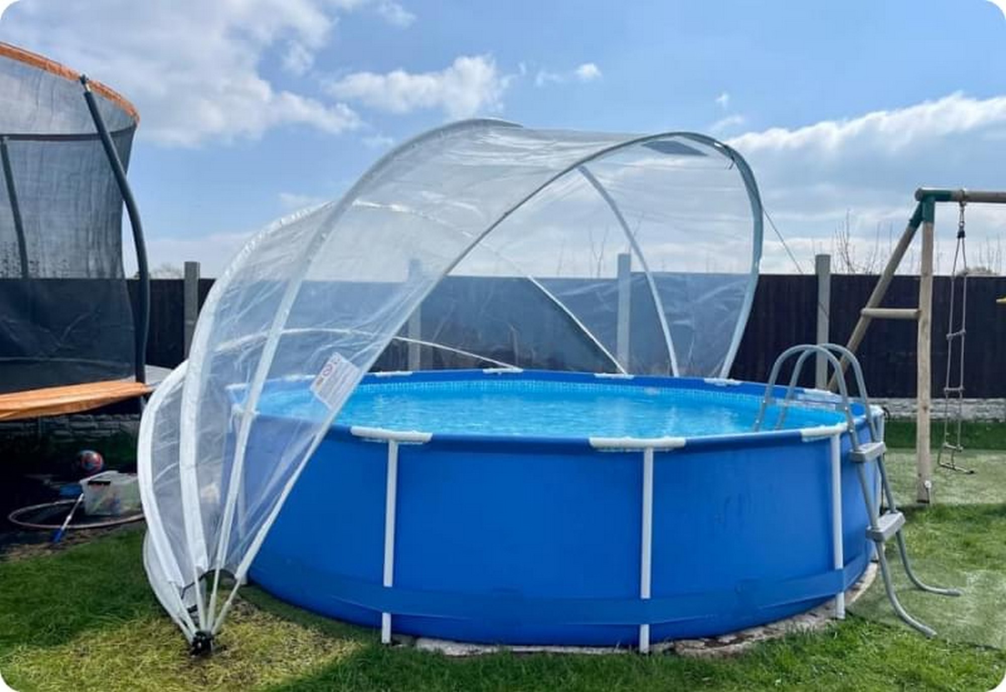 Круглый купольный тент павильон d550см Pool Tent для бассейнов и СПА PT550-G серый 2000_1375