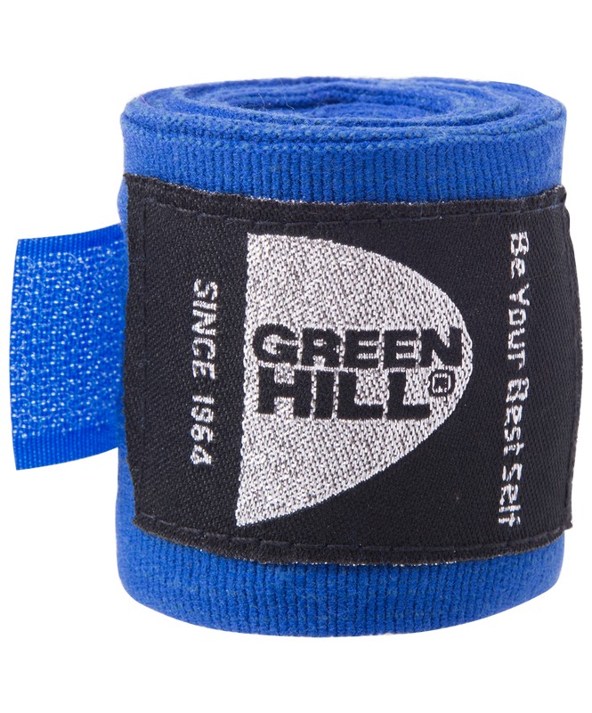 Бинт боксерский Green Hill l3,5м, эластик BP-6232c синий 665_800