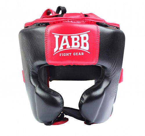 Шлем боксерский мексиканского стиля (иск.кожа) Jabb JE-6026 чер/кр 500_467