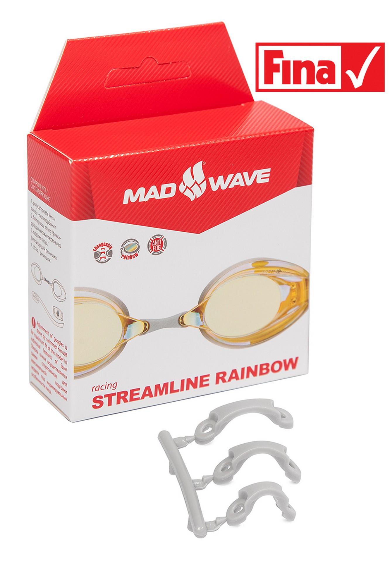 Стартовые очки Mad Wave Streamline Rainbow M0457 03 0 06W желтый 1333_2000