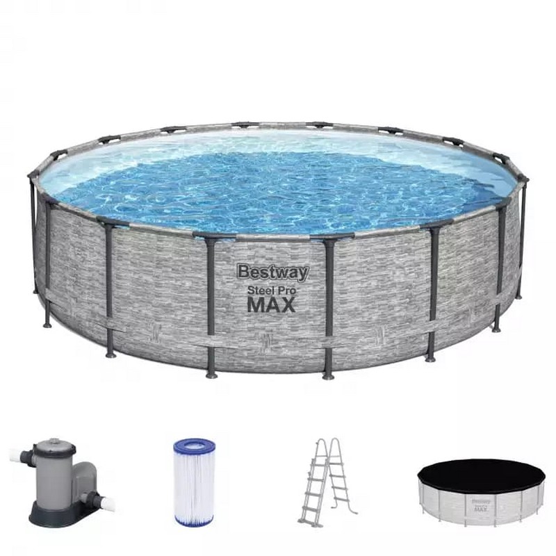 Каркасный бассейн Bestway Steel Pro Max 488x122 см (фильтр, лестница, тент) 5619E 800_800