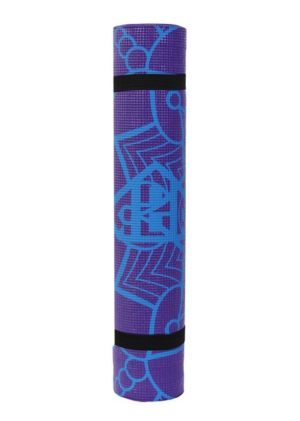 Коврик для фитнеса и йоги Larsen PVC 173х61х0,5см фиолетовый с принтом 428_600