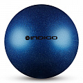 Мяч для художественной гимнастики d15см Indigo ПВХ IN119-B синий металлик с блестками 120_120