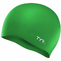 Шапочка для плавания TYR Wrinkle Free Silicone Cap LCS-310 зеленый 120_120