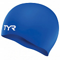 Шапочка для плавания подростковая TYR Wrinkle Free Junior Silicone Cap LCSJR-428 синий 120_120