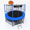 Батут i-Jump Classic Basket 8FT 244 см с нижней сетью и лестницей синий 120_120