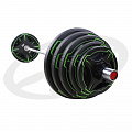 Диск олимпийский, полиуретановый, с 4-мя хватами, цвет черный с ярко зелеными полосами, 10кг Oxide Fitness OWP01 120_120