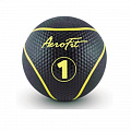 Набивной мяч 1 кг Aerofit AFMB1 черный\ желные полоски 120_120